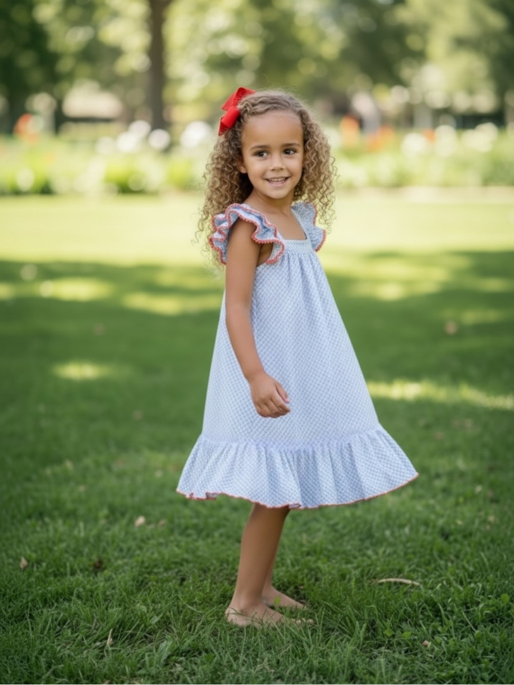 Serendipity by Shrimp & Grits Blue Ruffle Dress